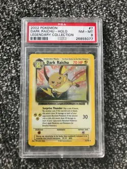 2002 Pokemon Dark Raichu 7/110 - Holo, Legendary Collection, PSA 8 - Image 1