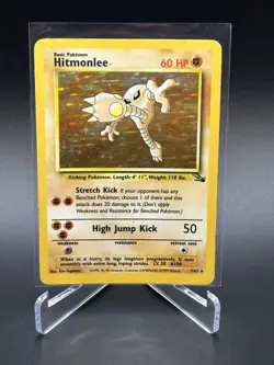 Pokemon TCG Hitmonlee 7/62 Fossil Unlimited Holo Rare WOTC Vintage 1999 - Image 1