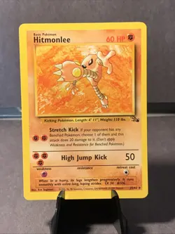 Pokemon TCG Hitmonlee 7/62 Fossil Unlimited Non Holo Rare WOTC Vintage 1999 LP - Image 1
