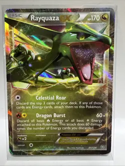 Pokemon TCG Rayquaza-EX Dragons Exalted 85/124 Holo Holo Rare EX - Image 1