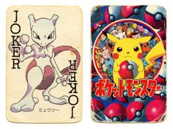 1998 Vintage Mewtwo JOKER Pokemon Televi-kun Magazine Poker Playing Card - Image 1