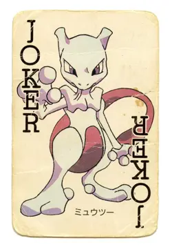 1998 Vintage Mewtwo JOKER Pokemon Televi-kun Magazine Poker Playing Card - Image 2