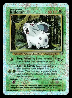 2002 Pokemon WoTC Legendary Collection 82/110 Nidoran (Female) Reverse Holo - Image 1