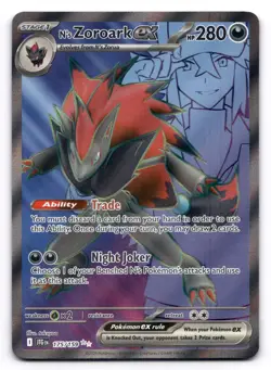 N's Zoroark ex NM 175/159 Sv09: Journey Together Pokemon TCG Holo - Image 1