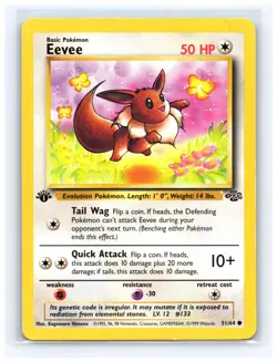 🔥 EEVEE JUNGLE 1ST EDITION STAMP NON HOLO FOIL 1999 POKEMON TCG VINTAGE # 51/64 - Image 1