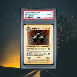 1999 Pokemon Base 1st Edition Shadowless Magneton Holo 9/102 PSA 8 🔥📈 - Image 3