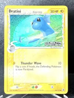 Pokemon Dratini 66/113 Reverse Holo Stamped EX Delta Species 2005 WOTC LP - Image 1