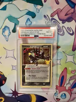 2021 Pokemon Celebrations Greninja SWSH144 Gold Star Black Star Promo PSA 8 - Image 1