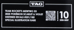 2025 Pokemon SV Destined Rivals 231/182 Team Rocket's Mewtwo EX SIR TAG 10 (962) - Image 3
