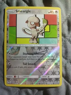 Pokemon TCG Smeargle 157/214 Rare Reverse Holo Sun and Moon Lost Thunder NP - Image 1