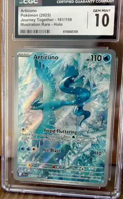 2025 POKEMON JOURNEY TOGETHER ARTICUNO ILLUSTRATION RARE 161/159 CGC 10 GEM MINT - Image 1