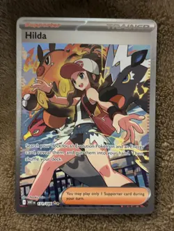 Pokemon TCG Hilda Trainer White Flare Holo Full Art SV 171/086 - Image 1