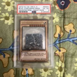 2012 Yugioh GLD5-EN001 Blue-Eyes White Dragon Ghost Gold Rare Limited PSA 6 - Image 1