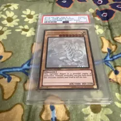 2012 Yugioh GLD5-EN001 Blue-Eyes White Dragon Ghost Gold Rare Limited PSA 6 - Image 2