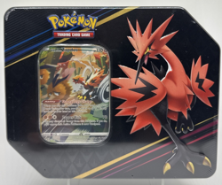 Pokemon TCG CROWN ZENITH Sealed Tin with 5 packs & Galarian ZAPDOS Promo Card - Image 1