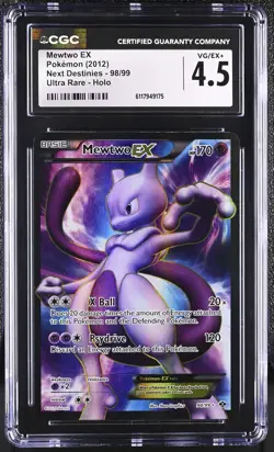 CGC 4.5 Mewtwo EX 2012 Next Destinies 98/99 Ultra Rare Holo Pokemon Card - Image 1