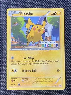 Pikachu 20/108 Build-A-Bear Stamped Promo Pokemon TCG 2016 Card - Image 1