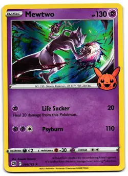 Mewtwo 056/172 - Trick or Trade BOOster Bundle Pokemon TCG Holofoil - LP Card - Image 1