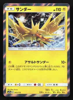 Zapdos 043/173 Tag All Stars NM Japanese Pokemon Card TCG - Image 1
