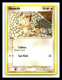 Meowth 4/12 Ex Trainer Kit 2: Plusle & Minun Regular Pokemon Card 2006 - Image 1