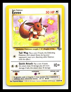 🔥 EEVEE FOSSIL NON HOLO FOIL - 1999 POKEMON TCG VINTAGE JUNGLE SET CARD # 51/64 - Image 1