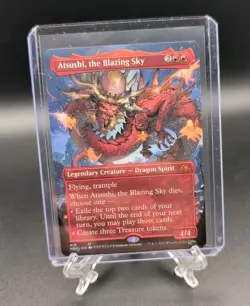Atsushi, the Blazing Sky (Borderless) #410 NM Kamigawa Neon Dynasty Magic MTG - Image 1