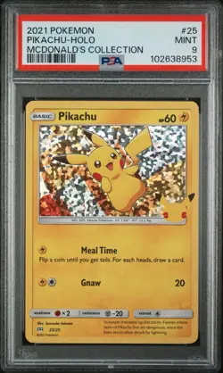 2021 Pokemon Pikachu-holo McDonald’s Promo PSA 9 - Image 1