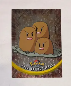 2000 Pokemon Topps Series 1 - DUGTRIO - Foil Base #51 LP Black Logo - Image 1