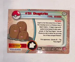 2000 Pokemon Topps Series 1 - DUGTRIO - Foil Base #51 LP Black Logo - Image 2