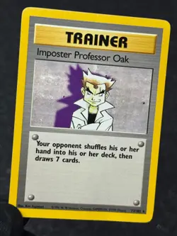 Pokemon TCG 1999 Unlimited Base Set Imposter Professor Oak 73/102 Rare - LP - Image 3