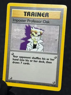 Pokemon TCG 1999 Unlimited Base Set Imposter Professor Oak 73/102 Rare - LP - Image 5