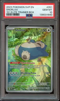 PSA 10 2023 POKEMON SVP 151 ETB PROMO #051 SNORLAX GEM MINT - Image 1