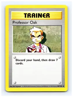 💥 Professor Oak Trainer SHADOWLESS 1999 Pokemon Base Set Vintage # 88/102 - Image 1