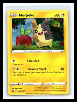 💥 Pokemon TCG Morpeko SWSH Black Star Promo SWSH031 Cosmos Holo Promo - Image 1