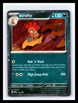💥 Pokemon TCG - S&V - SVP 188 - Scrafty - Black Star Promo - Cosmos Holo - Image 1