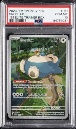 2023 POKEMON SVP EN-SV BLACK STAR PROMO 151 ELITE TRAINER BOX SNORLAX PSA 10 - Image 1