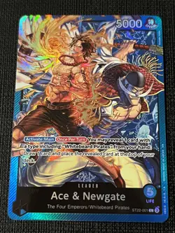 Ace & Newgate ST22-001 ONE PIECE Tcg Card Game NM Blue Leader - Image 1