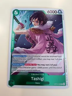 Tashigi Rare (R) OP14-029 The Azure Sea's Seven English Foil - Image 1