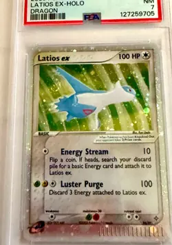 Pokemon EX Dragon #94 Latios EX Holo with Swirl E reader Card 2003 PSA 7 - Image 2