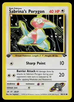 Pokemon Card - Sabrina's Porygon Gym Challenge 98/132 Common 1st Edition - Image 1