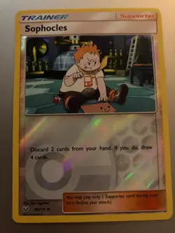 Sophocles 65/73 Uncommon Reverse Holo Shining Legends NM New Pokemon Card - Image 1