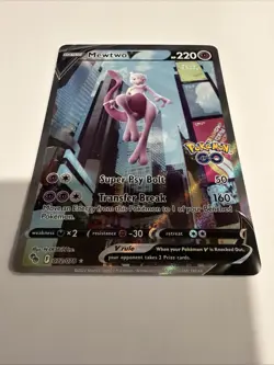 Pokemon TCG Mewtwo v Alt Art Full Art Holo Ultra Rare Card 072/078 Pokemon Go - Image 2