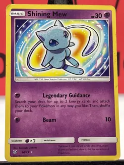 Shining Mew 40/73 Shining Legends Holo Rare Pokemon TCG 2017 MP - Image 3