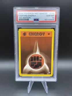2000 Pokemon NEO GENESIS 1st Edition #106 FIGHTING ENERGY psa 10 GEM MINT - Image 1