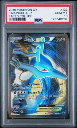 2016 POKEMON XY FATES COLLIDE #122 FULL ART/KINGDRA EX PSA 10 - Image 1