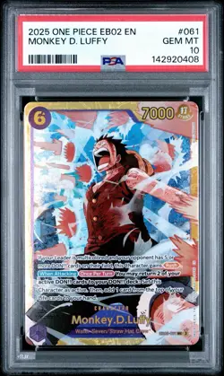 2025 ONE PIECE EXTRA BOOSTER ANIME 25TH COLLECTION #061 MONKEY D. LUFFY PSA 10 - Image 1