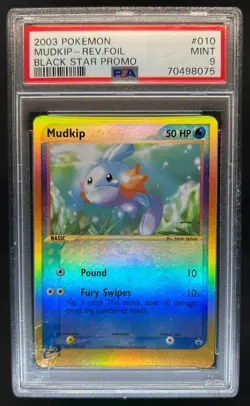 2003-2006 Pokemon Nintendo Black Star Promos Mudkip Reverse Foil #010 PSA 9 - Image 1