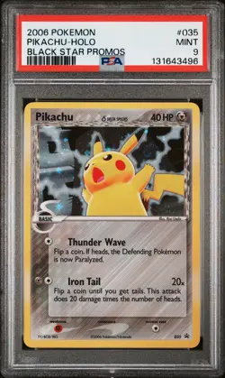 2006 POKEMON BLACK STAR PROMOS #035 PIKACHU-HOLO PSA 9 - Image 1