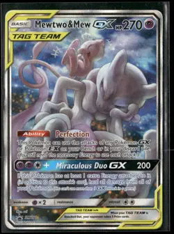 2019 Pokemon SM Mewtwo & Mew GX SM191 Holo Black Star Promo Tag Team - Image 1