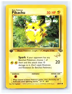 💥 Pikachu 60/64 1st Edition Jungle Promo Gold W Stamp Pokemon Card Wizard - Image 1